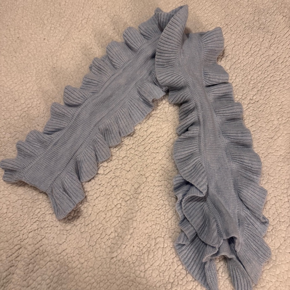 Talbots Wool Blend Ruffle Edge Scarf 70" L x 6 1/2" W